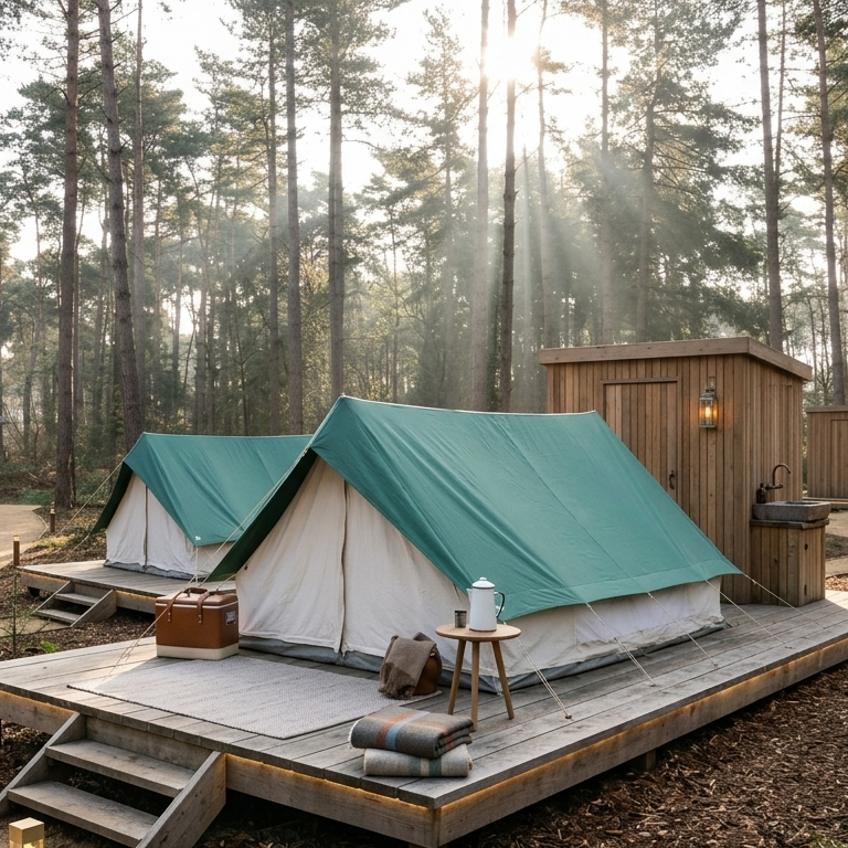 tent met toilet unit