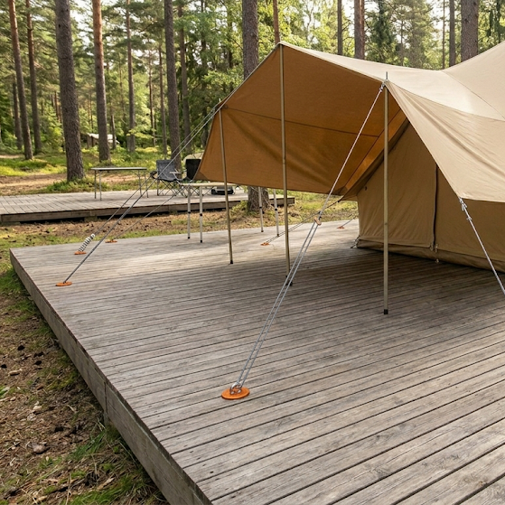 tent op platform