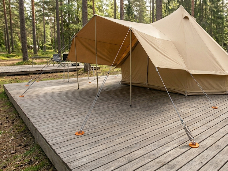 tent op platform
